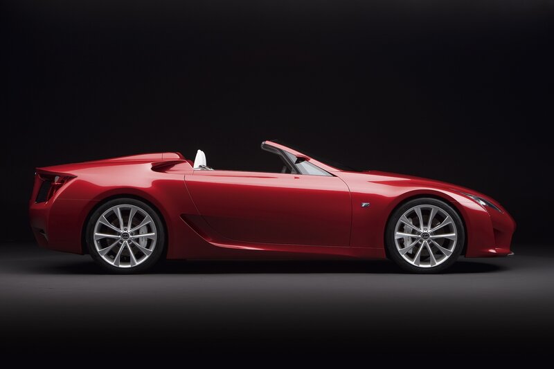 Red Lexus convertible sports car