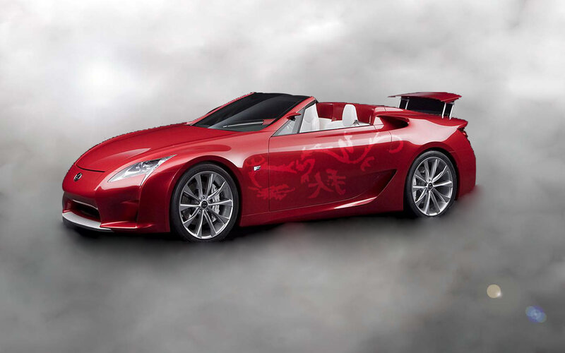 Red Lexus convertible sports car
