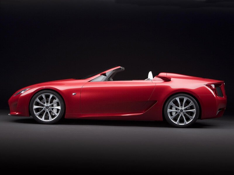 Red Lexus convertible sports car
