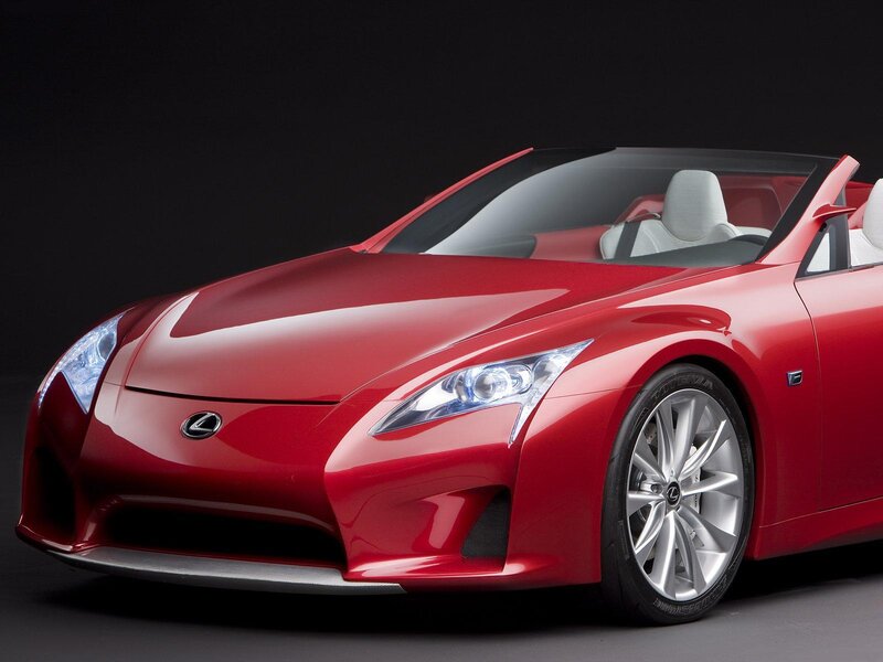 Red Lexus convertible sports car