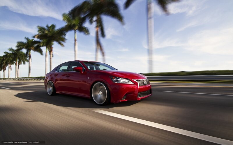 Red Lexus GS in motion