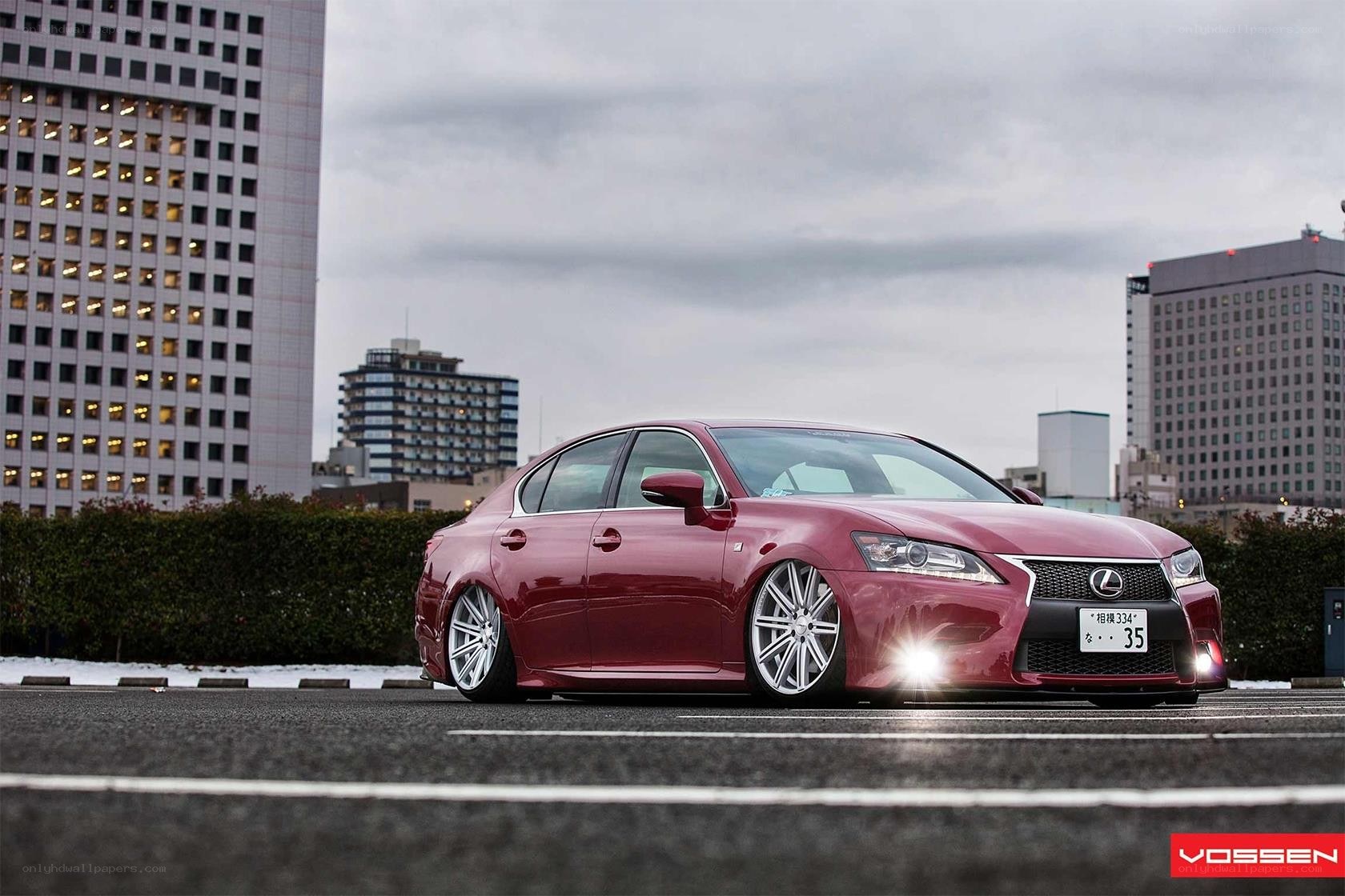 Red Lexus GS with Vossen wheels