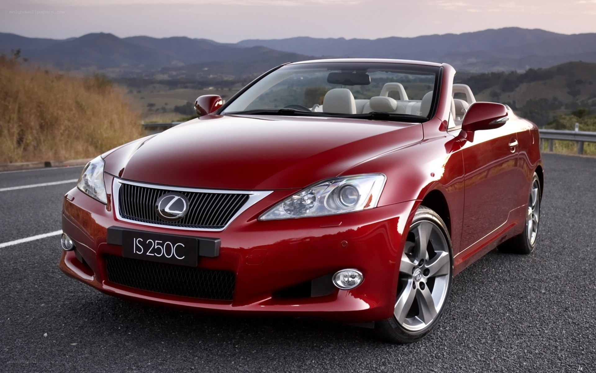 Red Lexus IS 250C convertible