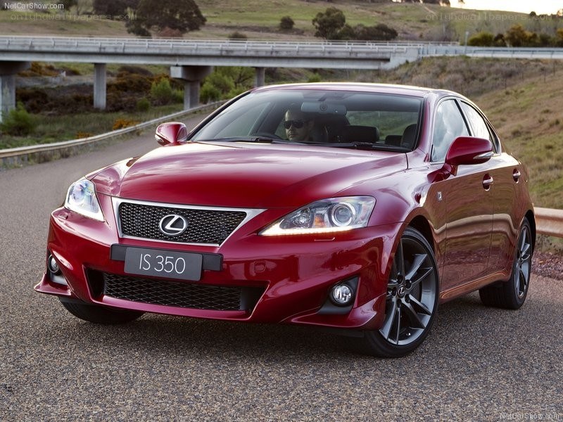 Red Lexus IS 350 sedan