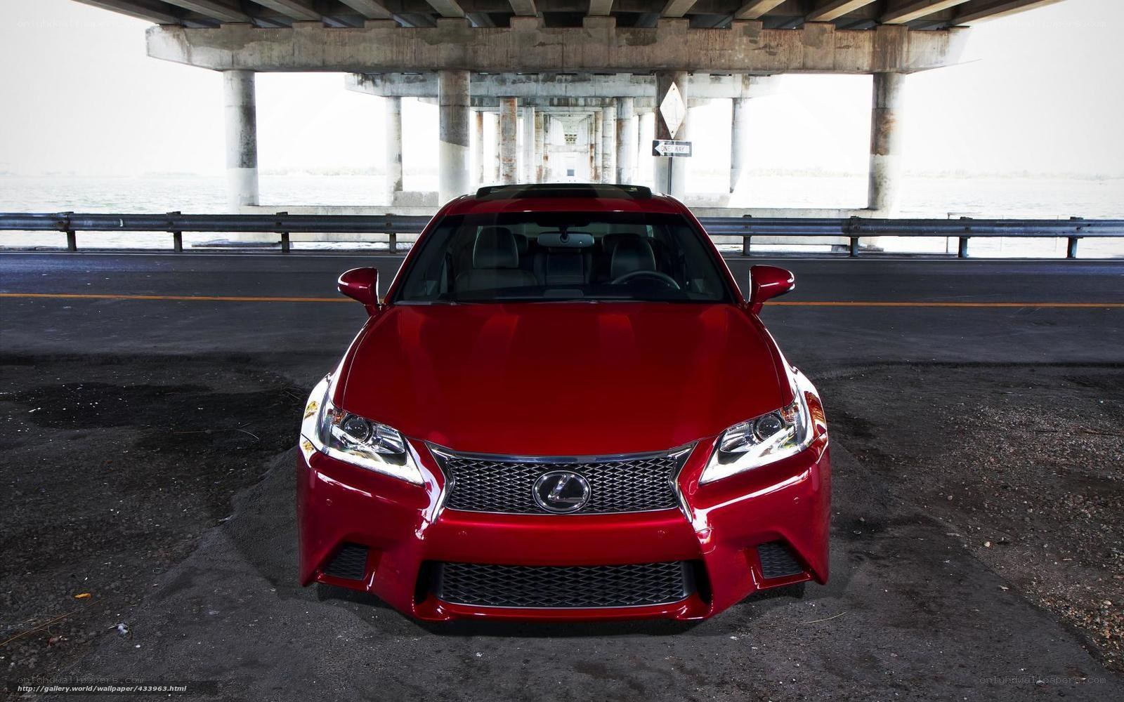 Red Lexus IS 350 under bridge