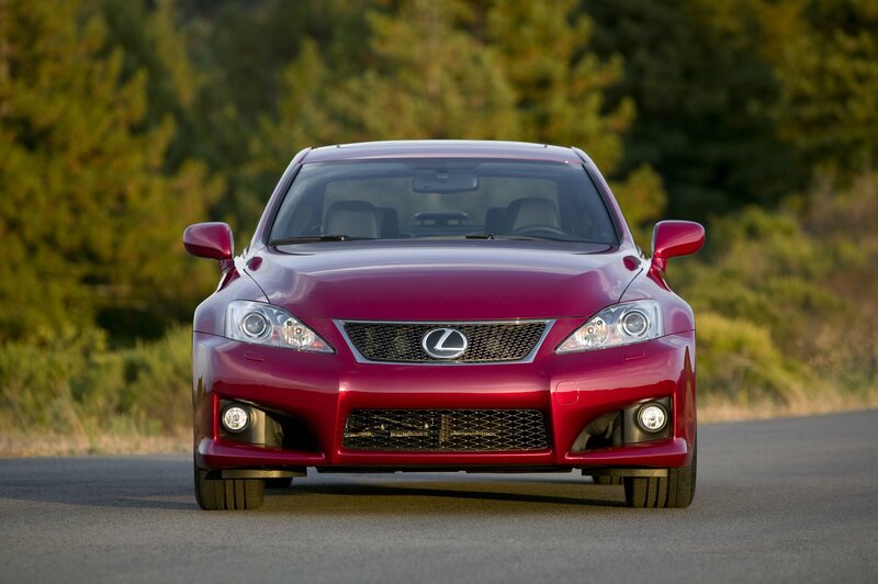Red Lexus IS-F on a road