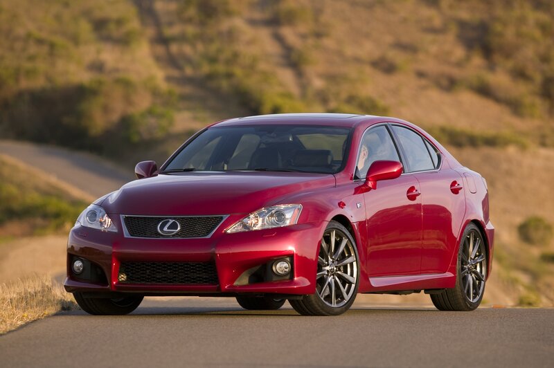 Red Lexus IS-F on a winding road
