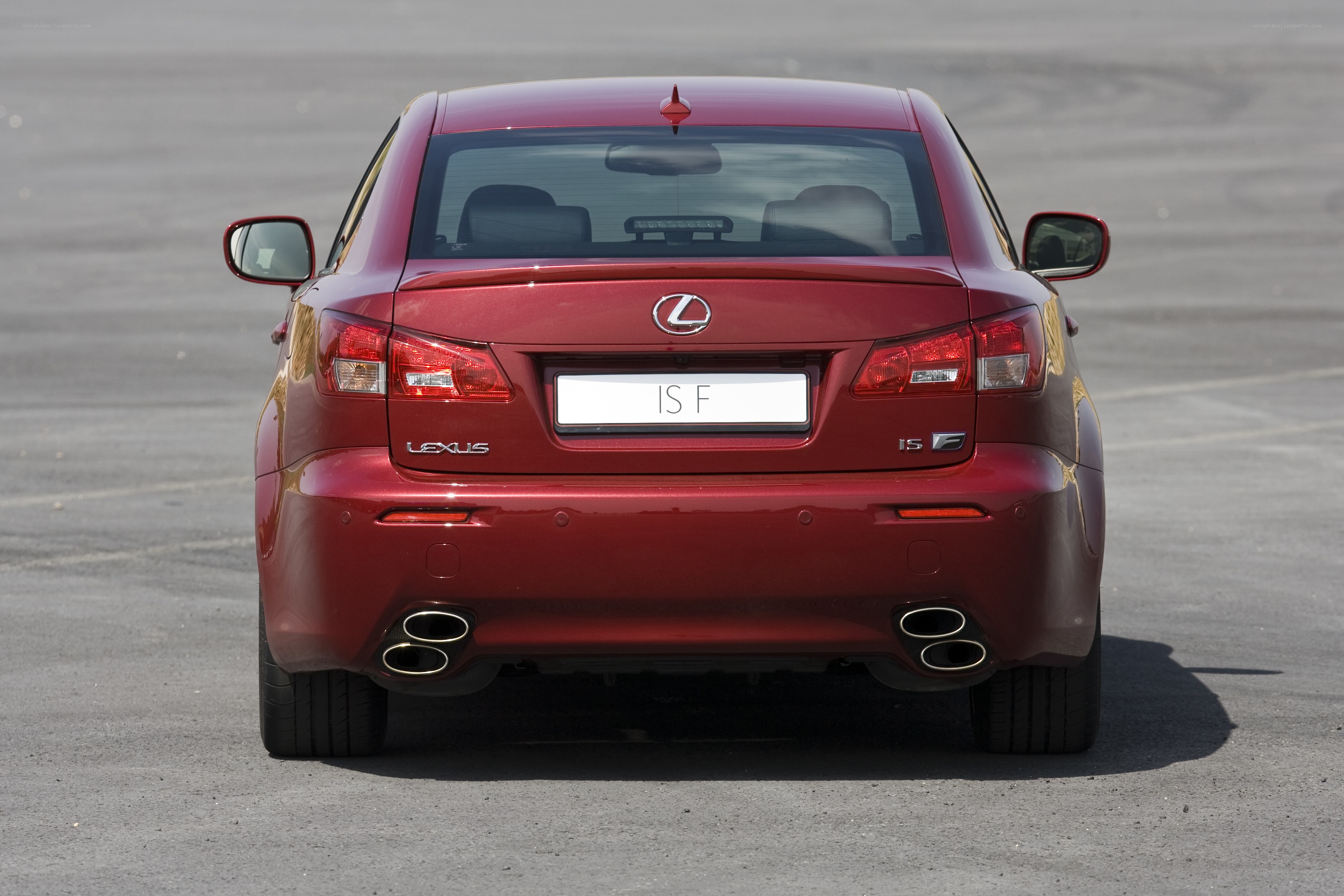 Red Lexus IS F rear view