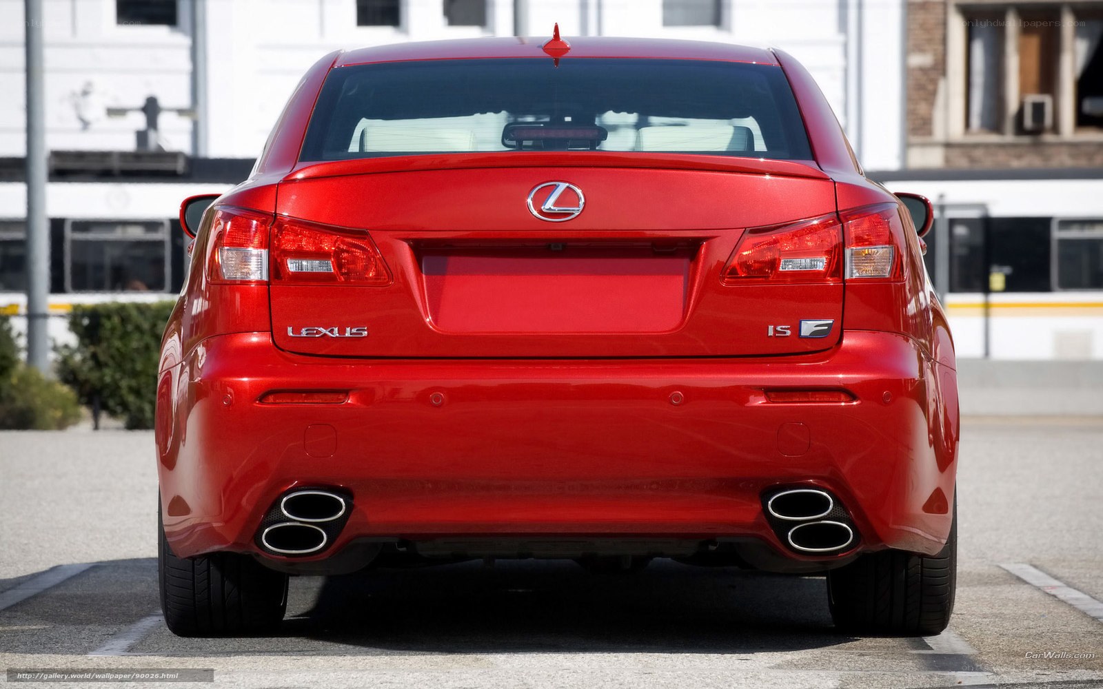 Red Lexus IS F rear view