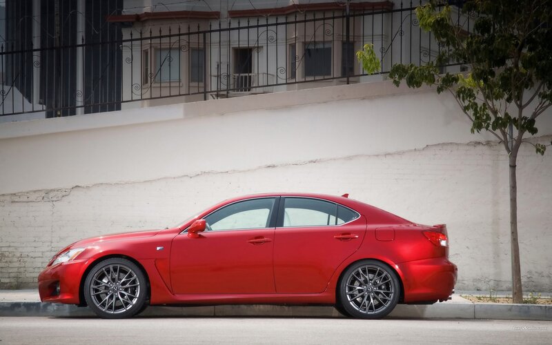 Red Lexus IS-F sedan