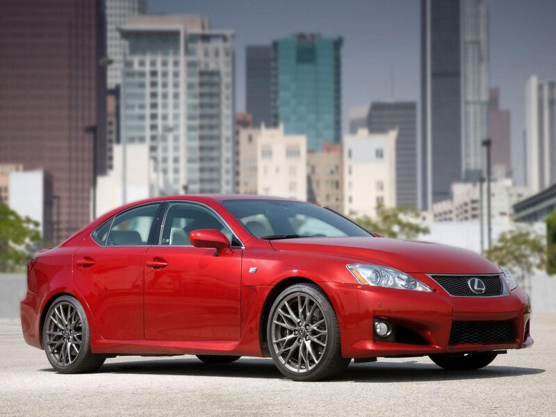 Red Lexus IS-F sedan
