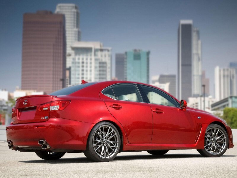 Red Lexus IS F sedan