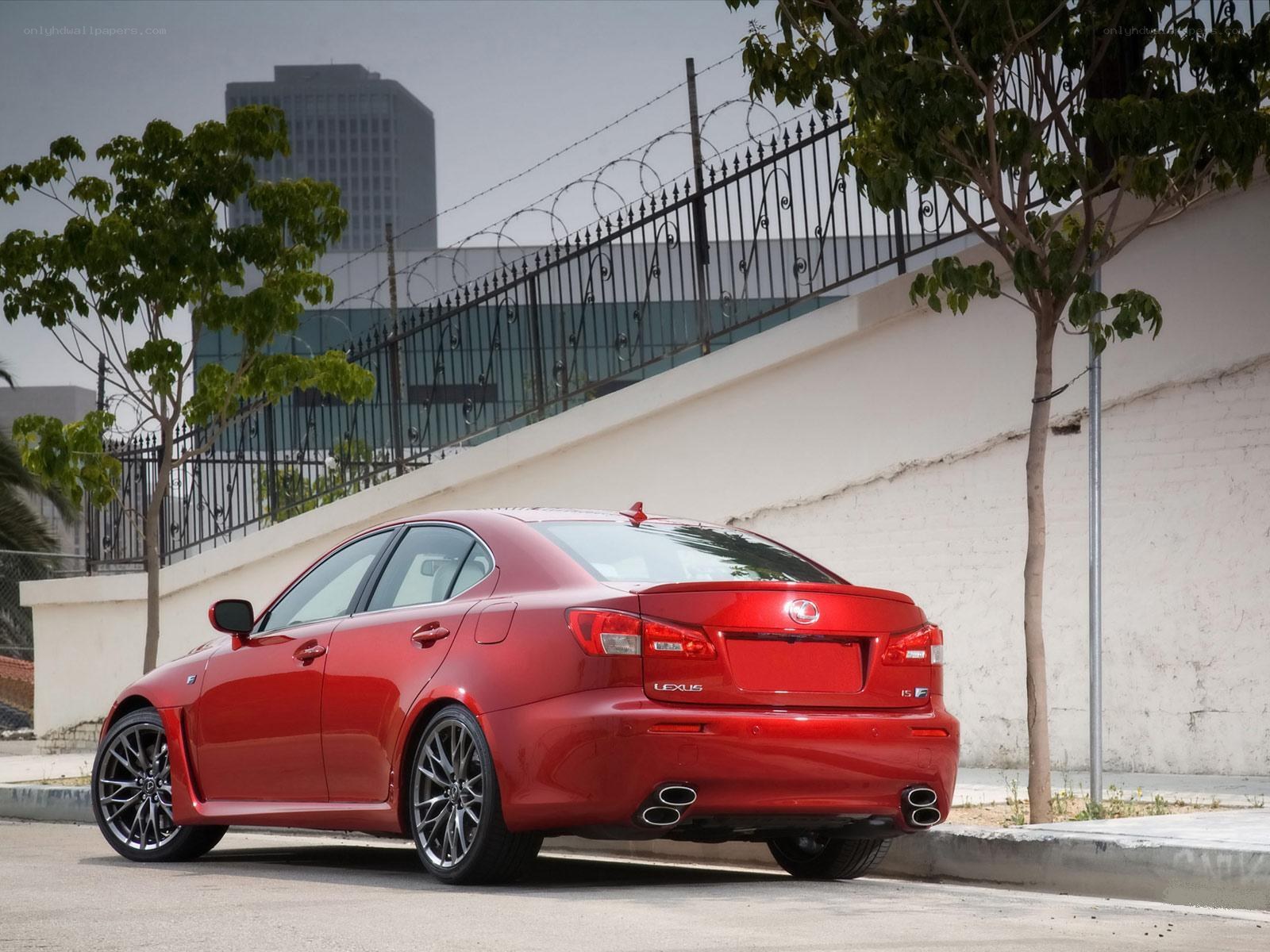 Red Lexus IS F sedan
