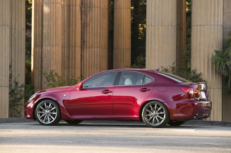 Red Lexus IS-F sedan