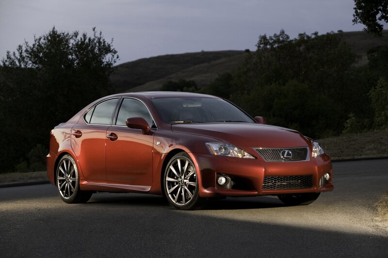 Red Lexus IS-F sedan