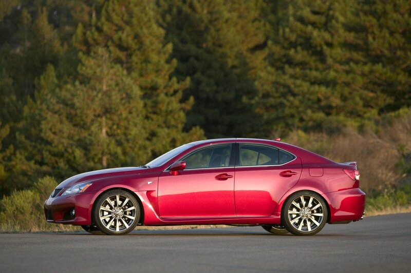 Red Lexus IS-F sedan