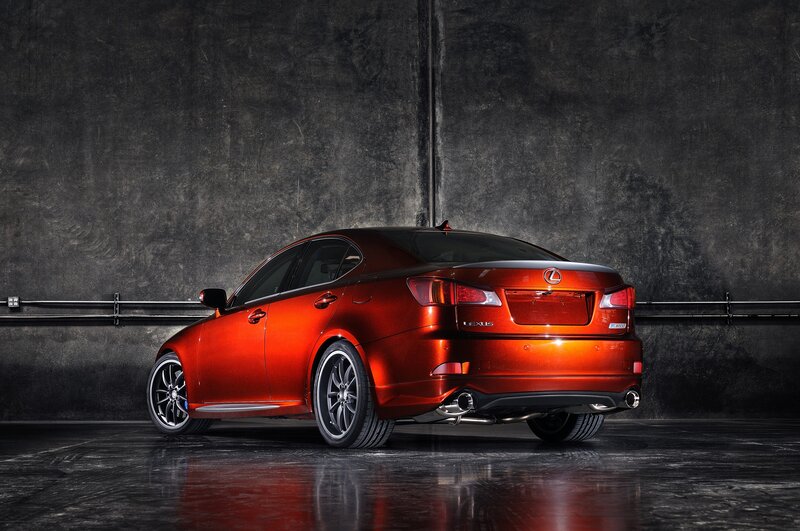 Red Lexus IS-F sedan