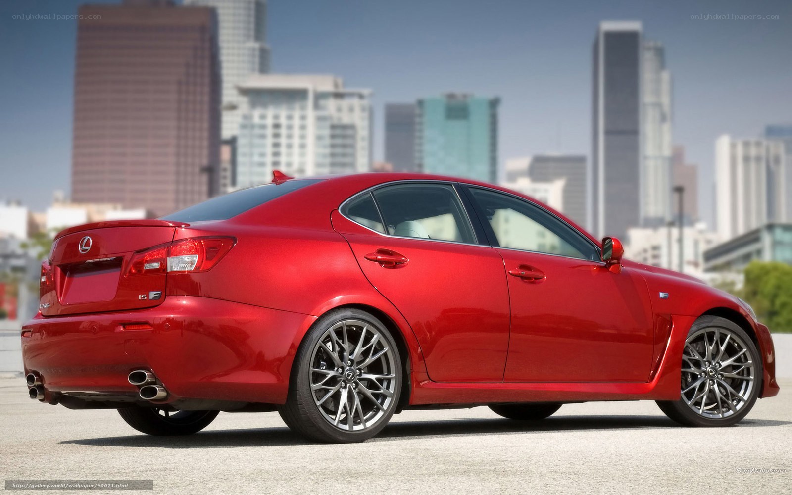 Red Lexus IS F sedan