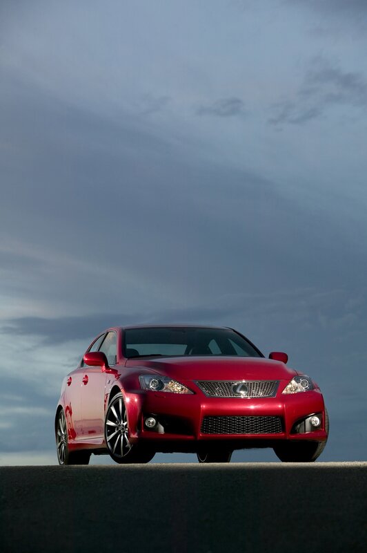 Red Lexus IS-F sports car
