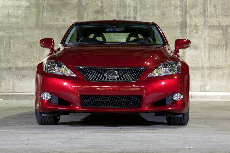 Red Lexus IS sedan