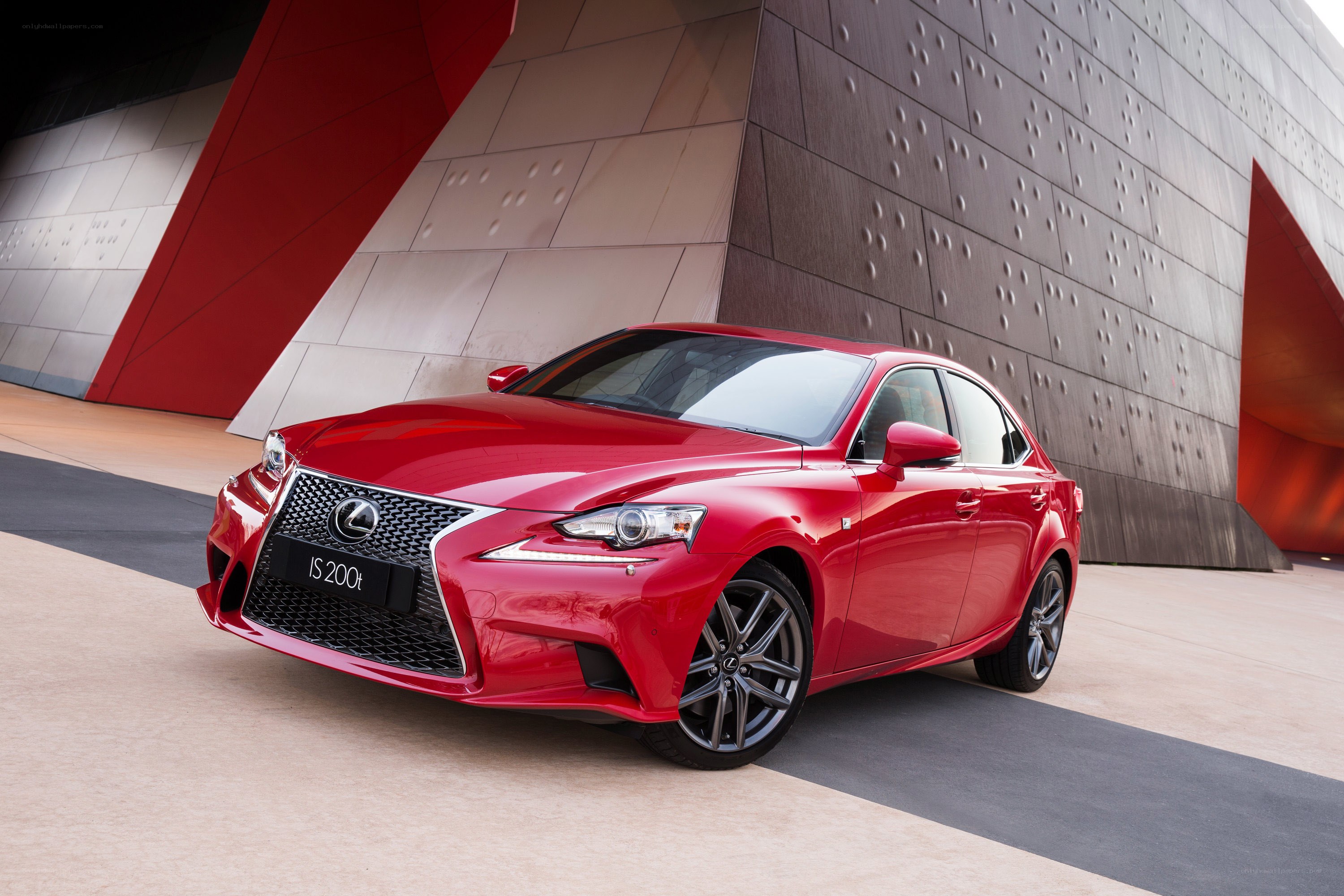 Red Lexus IS200t sedan