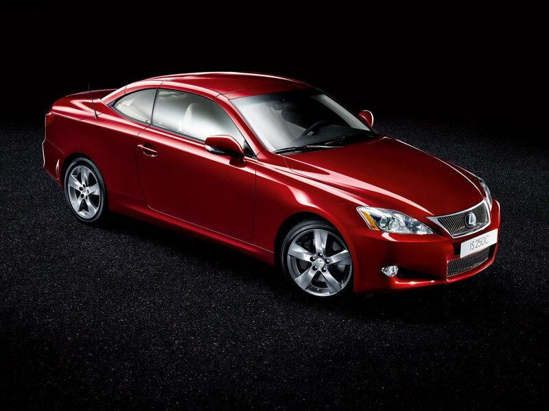 Red Lexus IS250C coupe