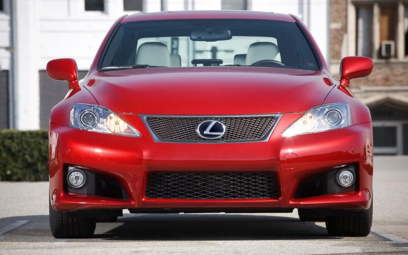 red lexus is250c front view