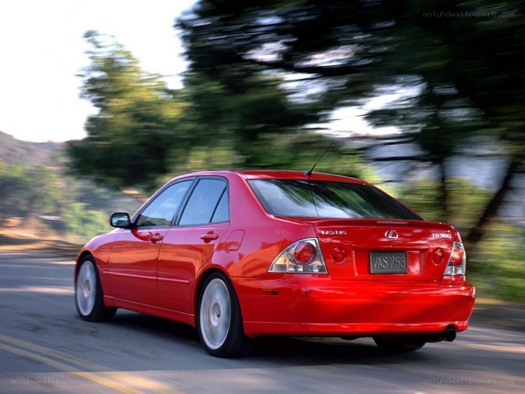red lexus is300 in motion