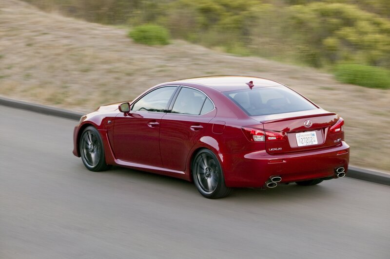 red lexus isf in motion