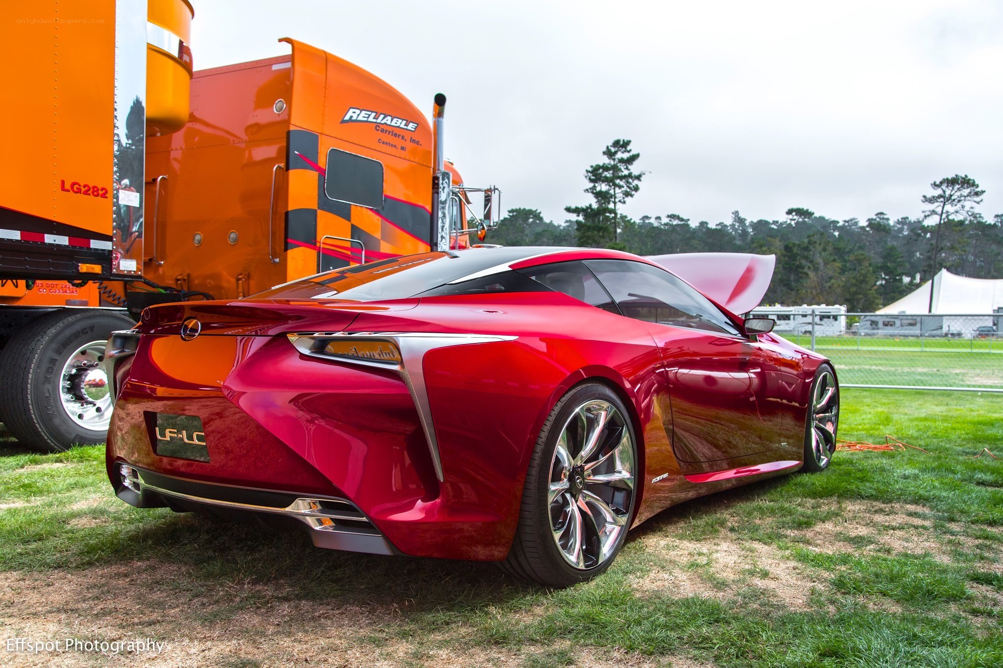 Red Lexus LF-LC on display