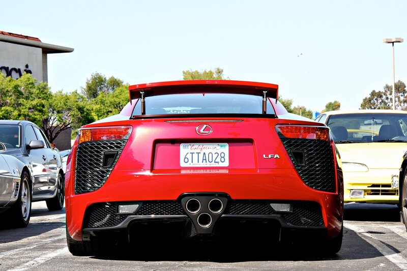 Red Lexus LFA rear view