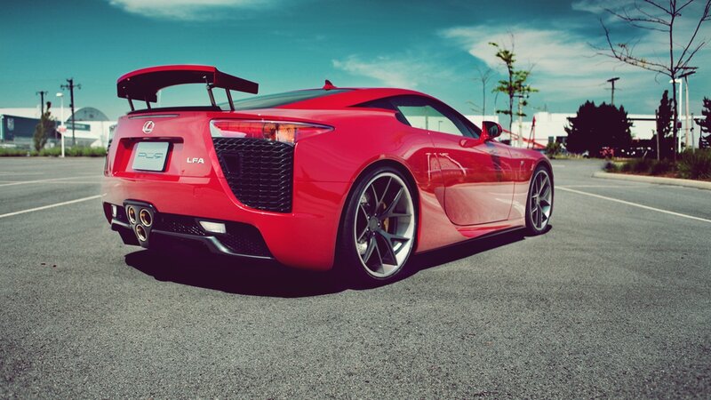 Red Lexus LFA sports car