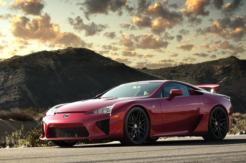 Red Lexus LFA sports car