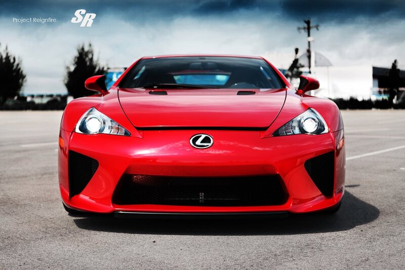 Red Lexus LFA sports car