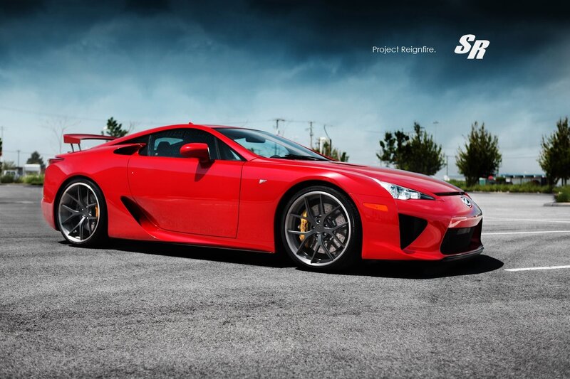 Red Lexus LFA sports car