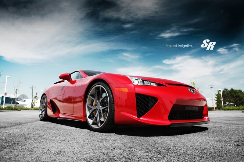 Red Lexus LFA sports car