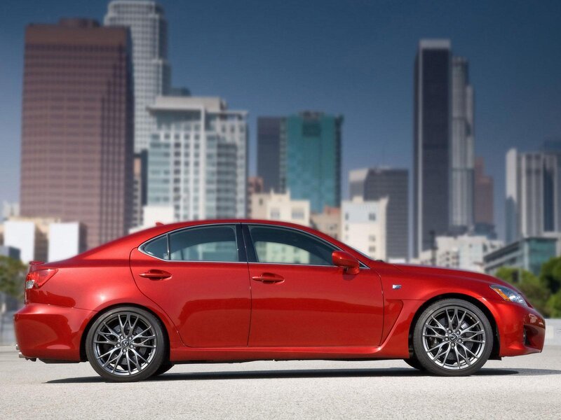 Red Lexus Sedan — Dramatic, Afternoon