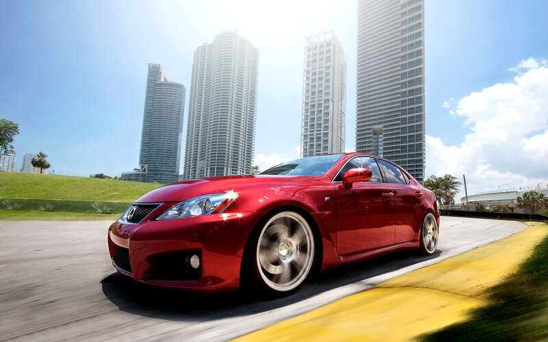 Red Lexus Sedan