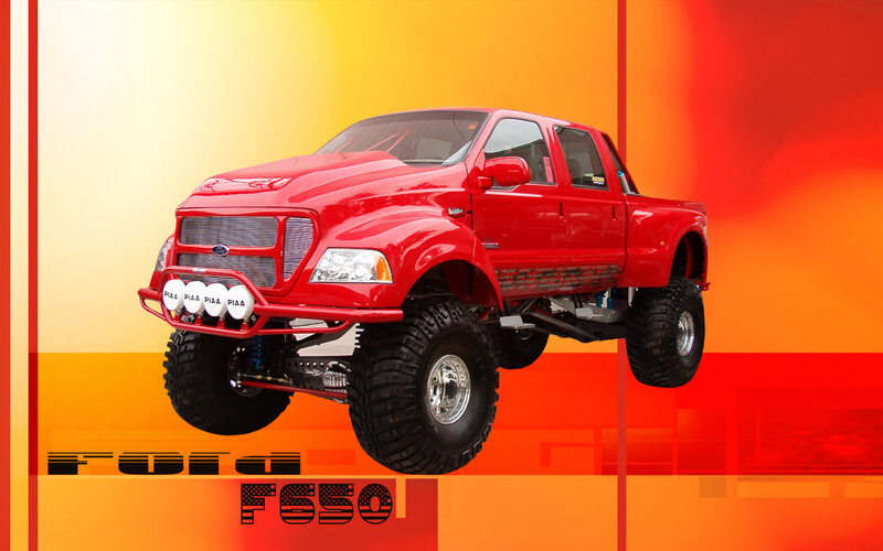 Red Lifted Pickup Truck — Dramatic, Digital Art, Large Tires