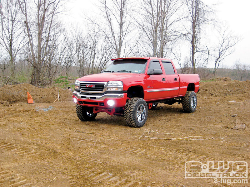 Red Lifted Pickup Truck — Outdoors