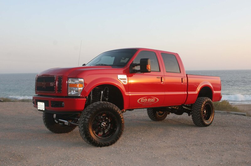 Red Lifted Pickup Truck — Serene