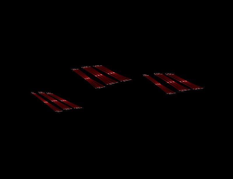red light beams in dark space