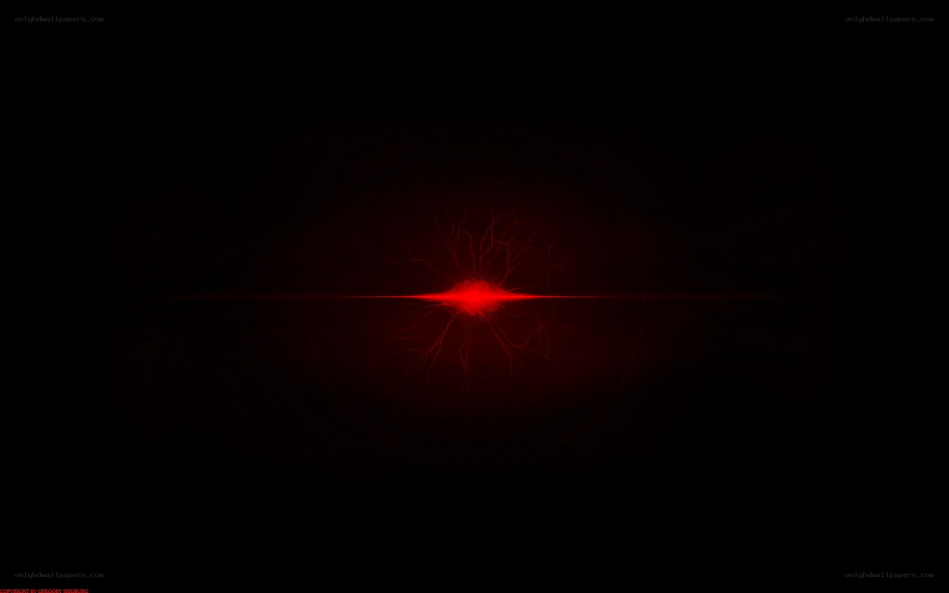 Red light burst on black
