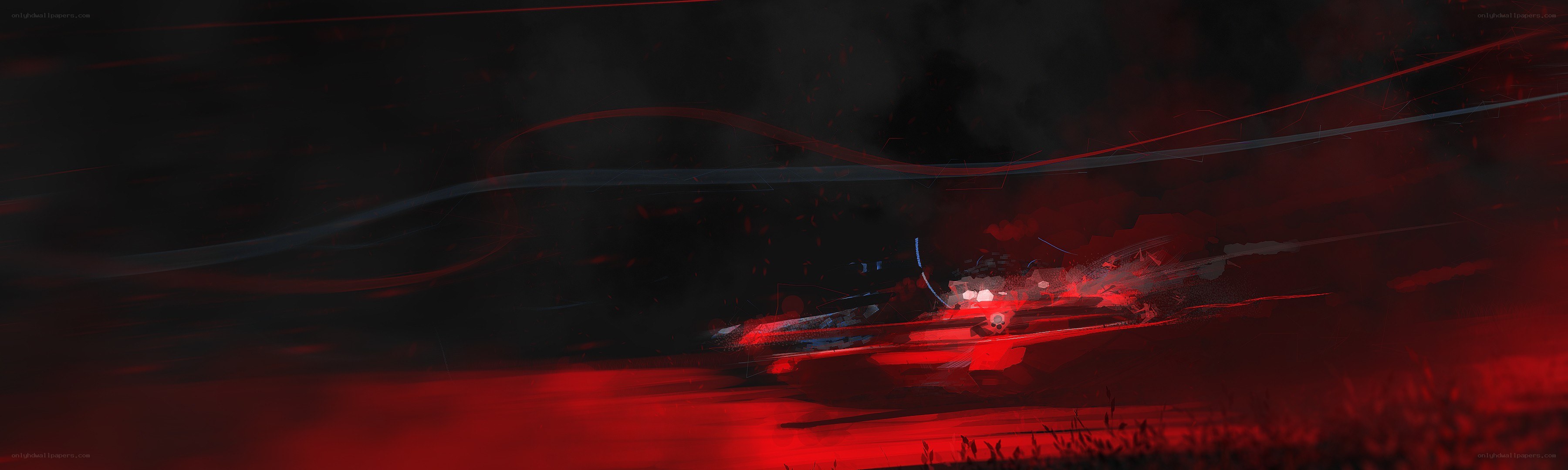 Red light streaks at night