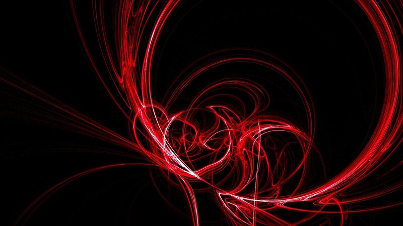 Red Light Streaks on Black — Dynamic, Abstract, Lines, Circles