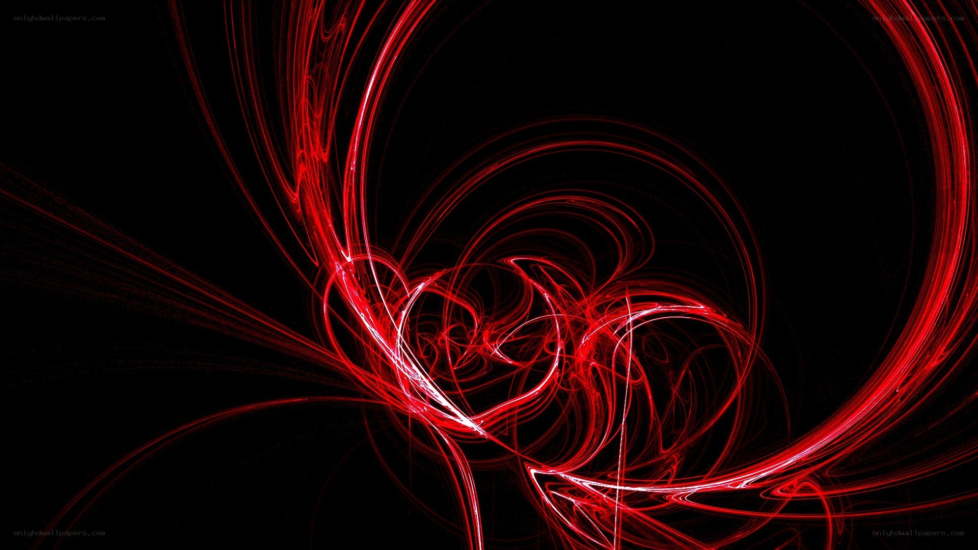 Red light swirls on black