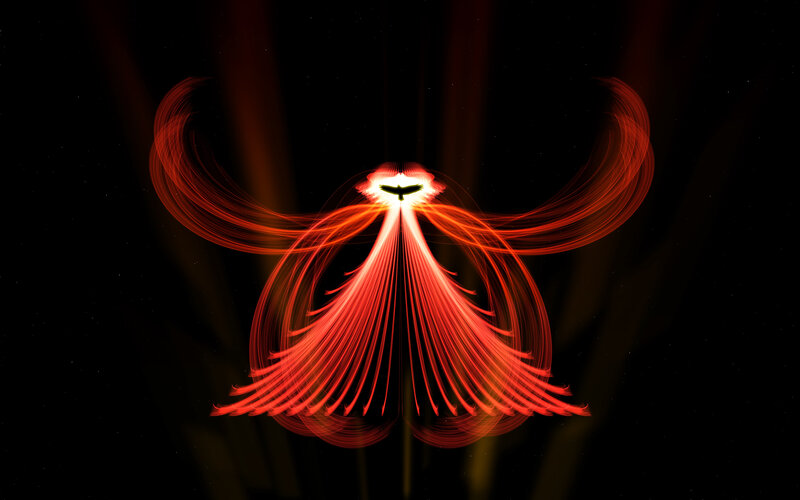Red light trails forming a figure