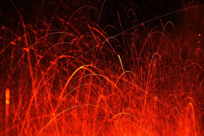 Red light trails in darkness