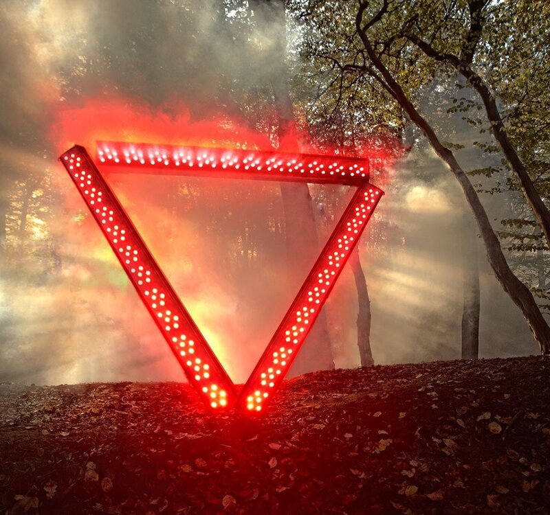 Red Light Triangle in Forest