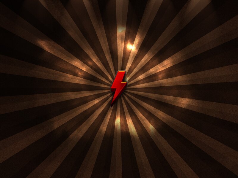 Red Lightning Bolt — Brown, Dramatic